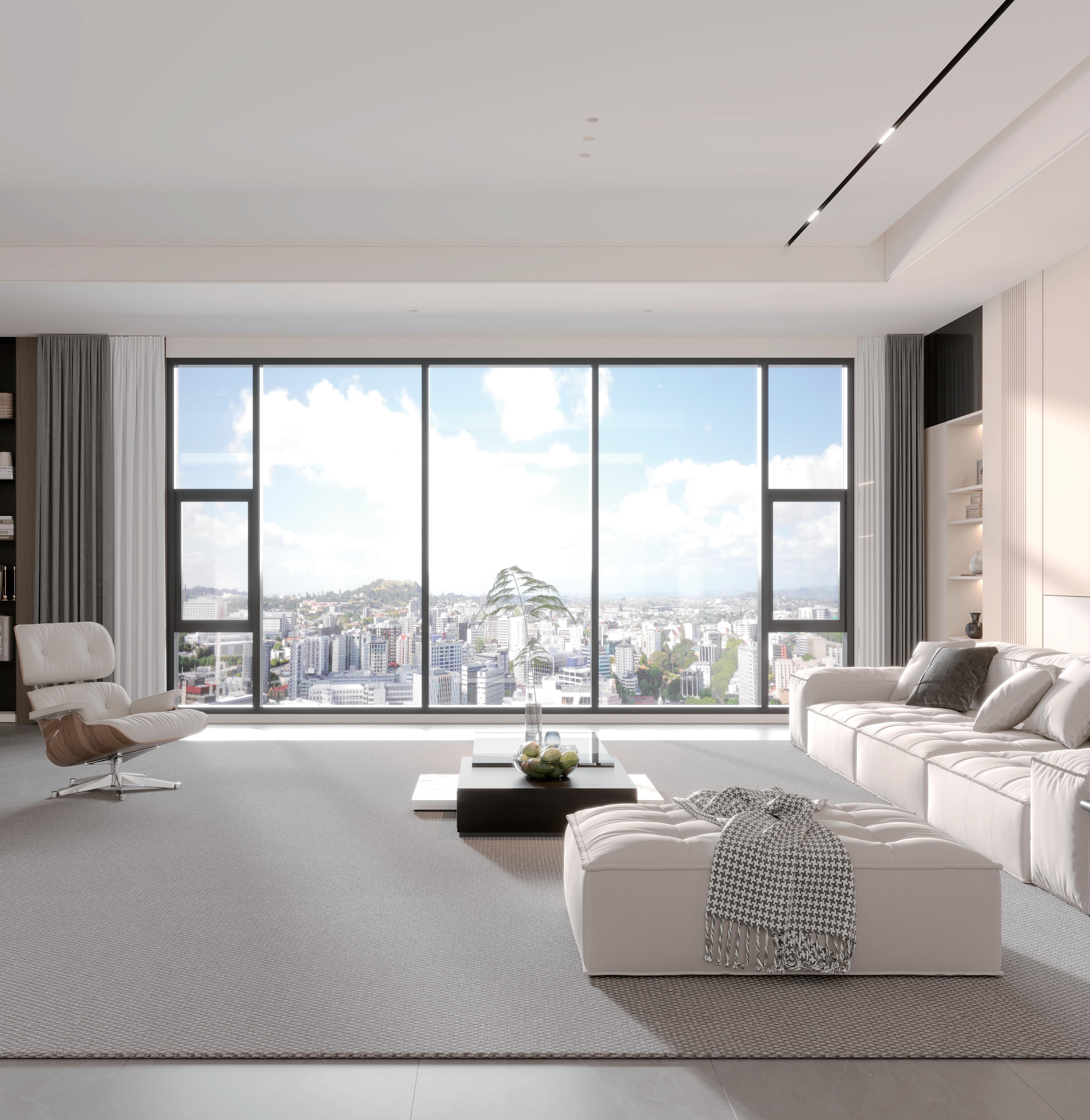 Bedroom with aluminium awning windows