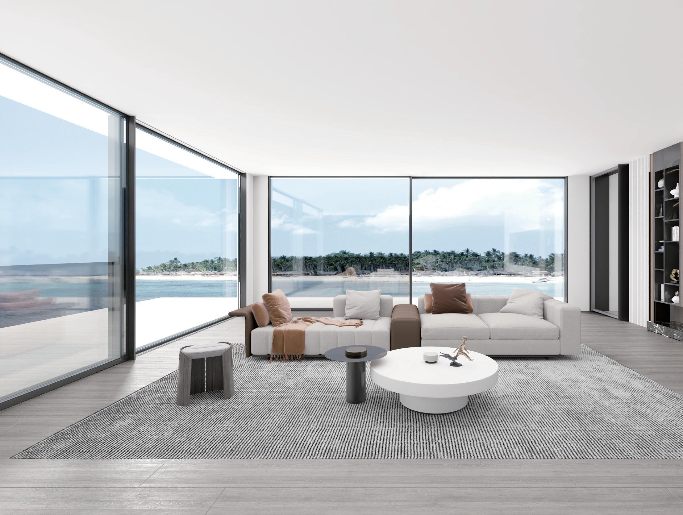 Full-height aluminium sliding window system