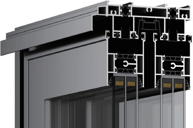 Aluminium sliding window and door profile section