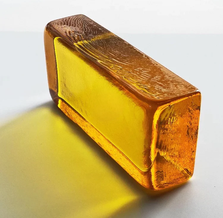 Amber architectural glass brick