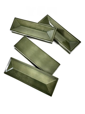Olive Beveled Ceramic Wall Tile