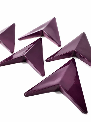 Plum sculptural ceramic wall tile